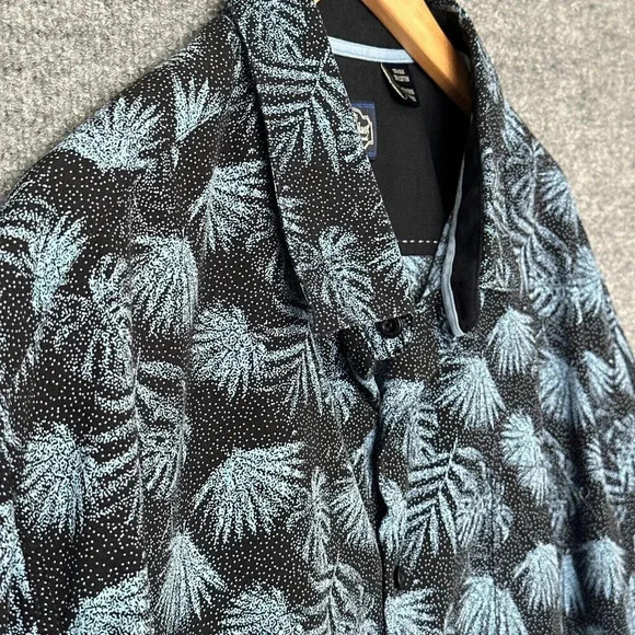 Nat Nast Hawaiian Shirt Mens 2XL Black Palm Tree Tropical Breezy Short Sleeve - Picture 3 of 12